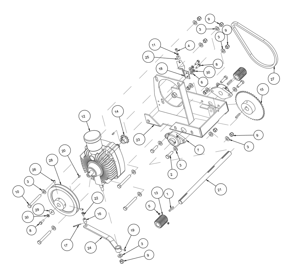 Section 10 Diagram and Parts List for MK-2425SSP 170958 MK Diamond Concrete Saw